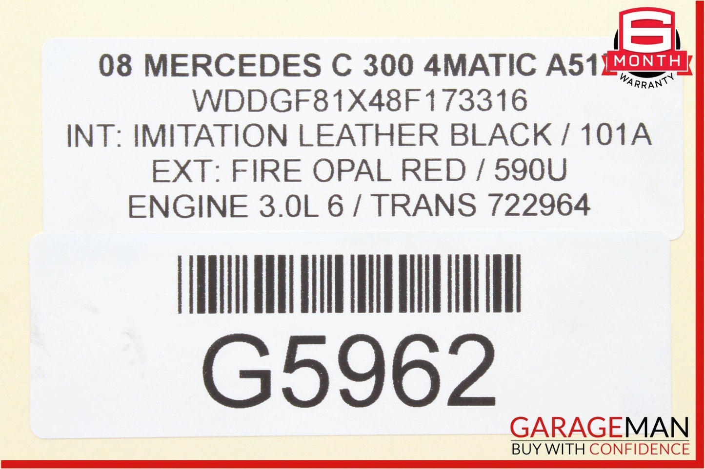 08-14 Mercedes W204 C250 C300 Rear Right Side Upper Suspension Control Arm OEM