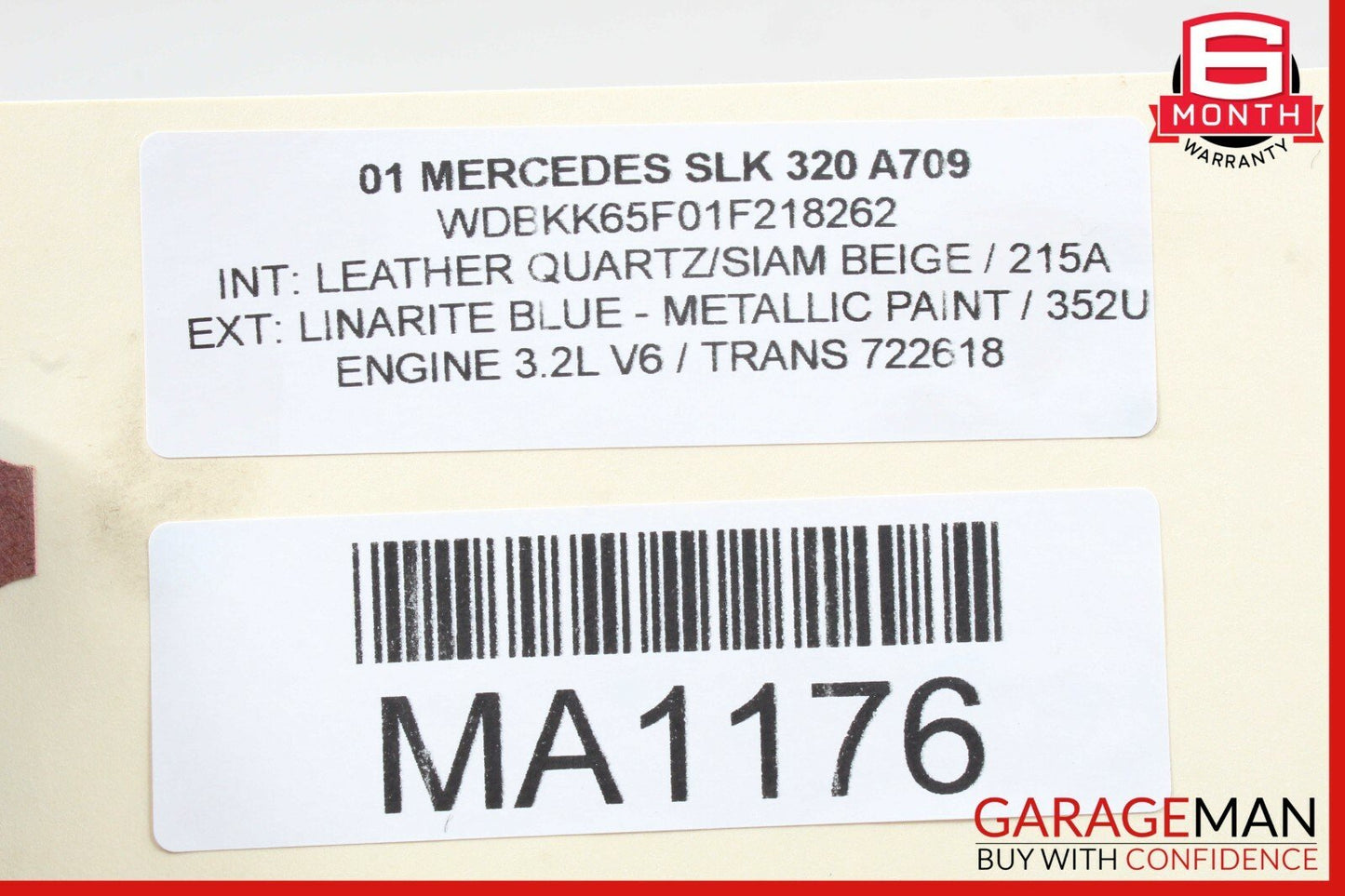97-04 Mercedes R170 SLK320 Front Left Side Seat Frame Track Rail Motor OEM