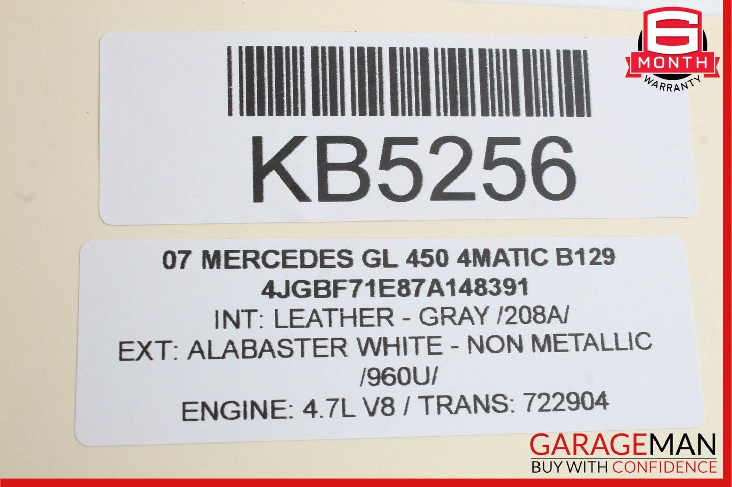 07-12 Mercedes GL450 ML450 R320 Seat Headrest Screen Monitor Display Trim Grey