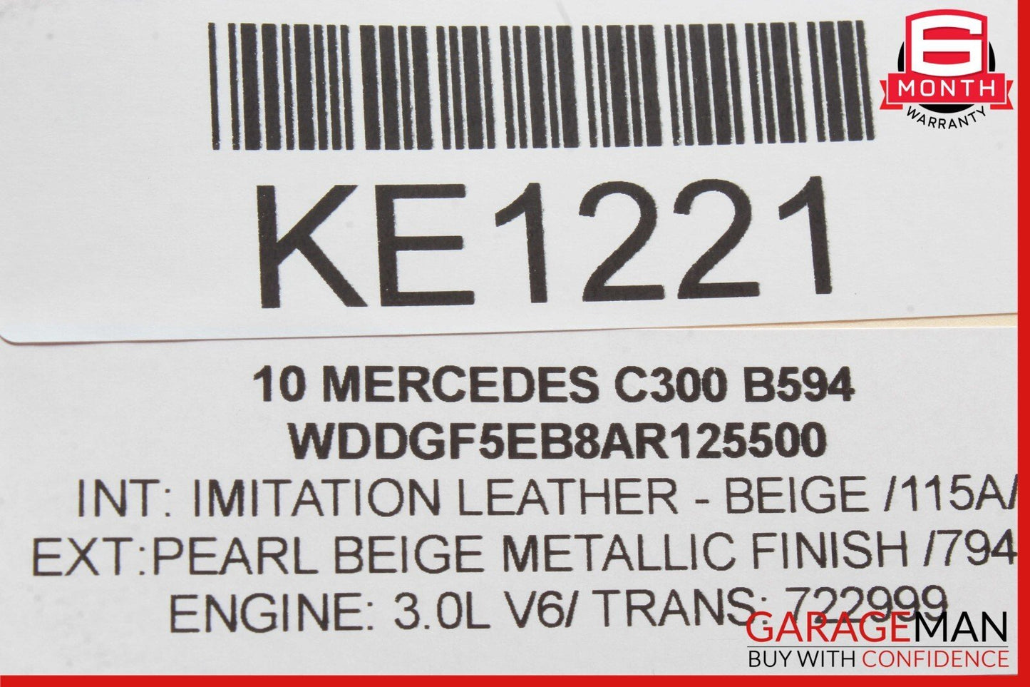 10-11 Mercedes W204 C300 C350 Front Left Side Mirror Door Rear View Pearl Beige