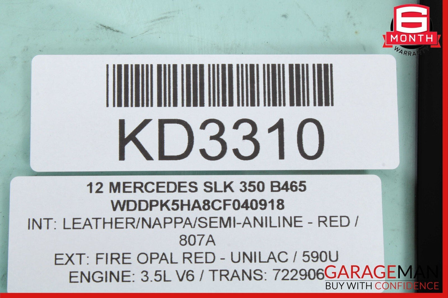 12-20 Mercedes R172 SLK350 SLK250 Rear Left Side Quarter Window Glass OEM