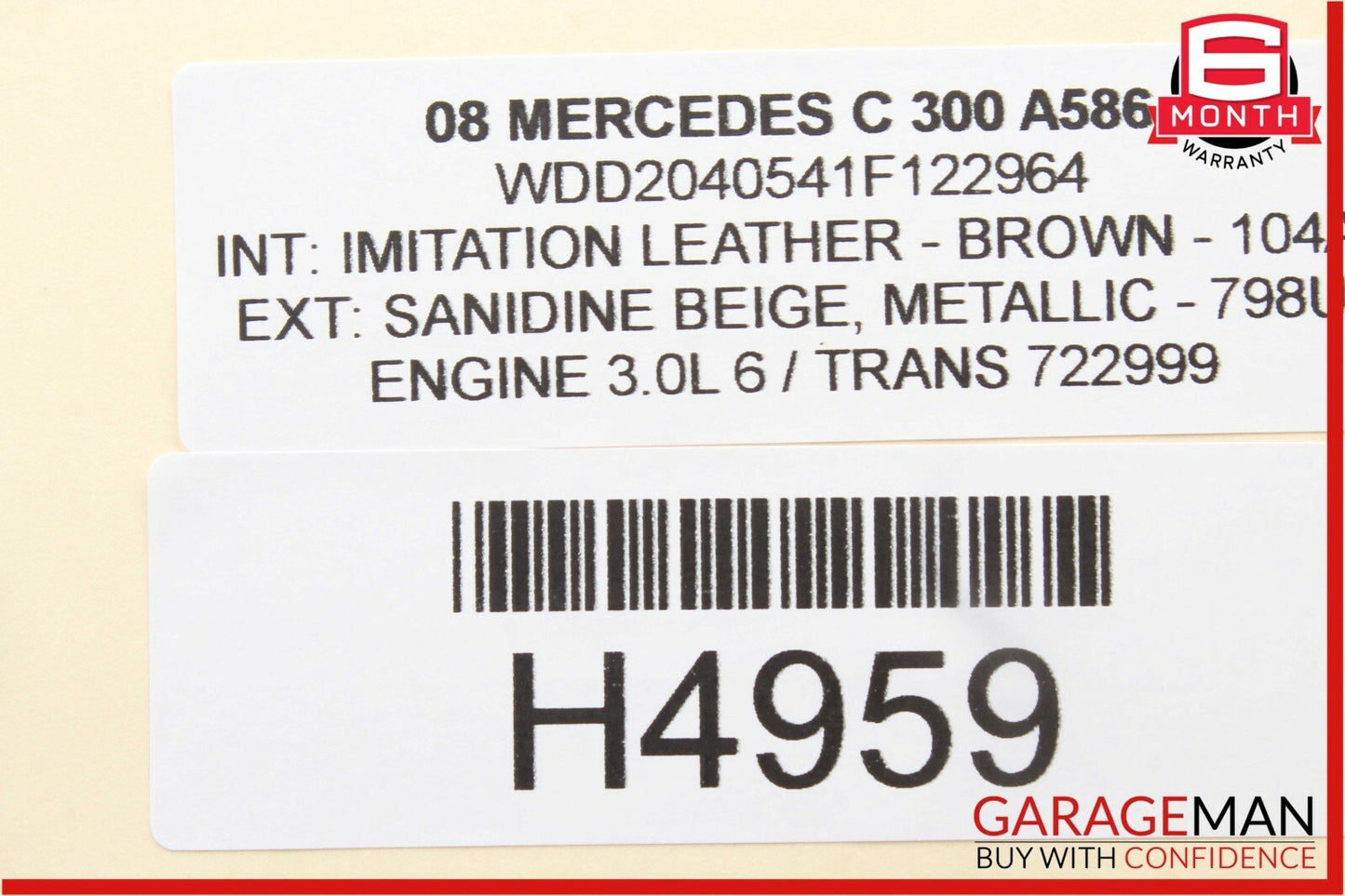 08-14 Mercedes W204 C300 Front Right Side Seatbelt Seat Belt Retractor Brown