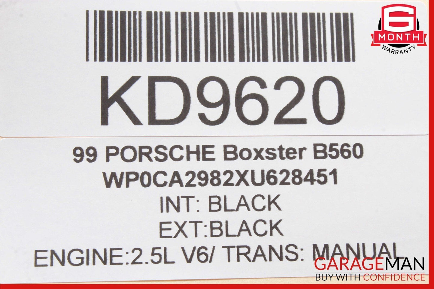 97-00 Porsche Boxter 986 Steering Wheel Airbag Air Bag Black OEM