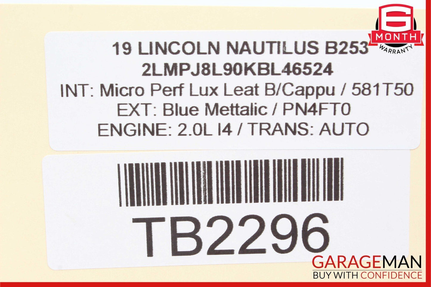 19-21 Lincoln Nautilus Rear Left Side Door Window Regulator Plate w/o Motor