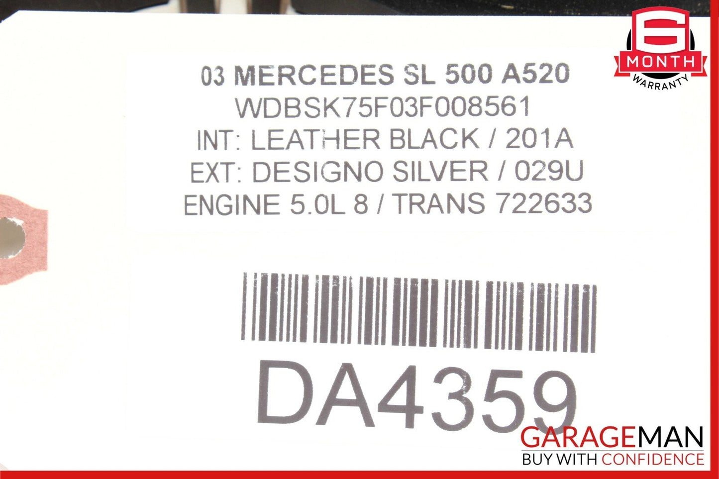 03-08 Mercedes R230 SL550 SL600 Instrument Cluster Speedometer 2305401148 OEM