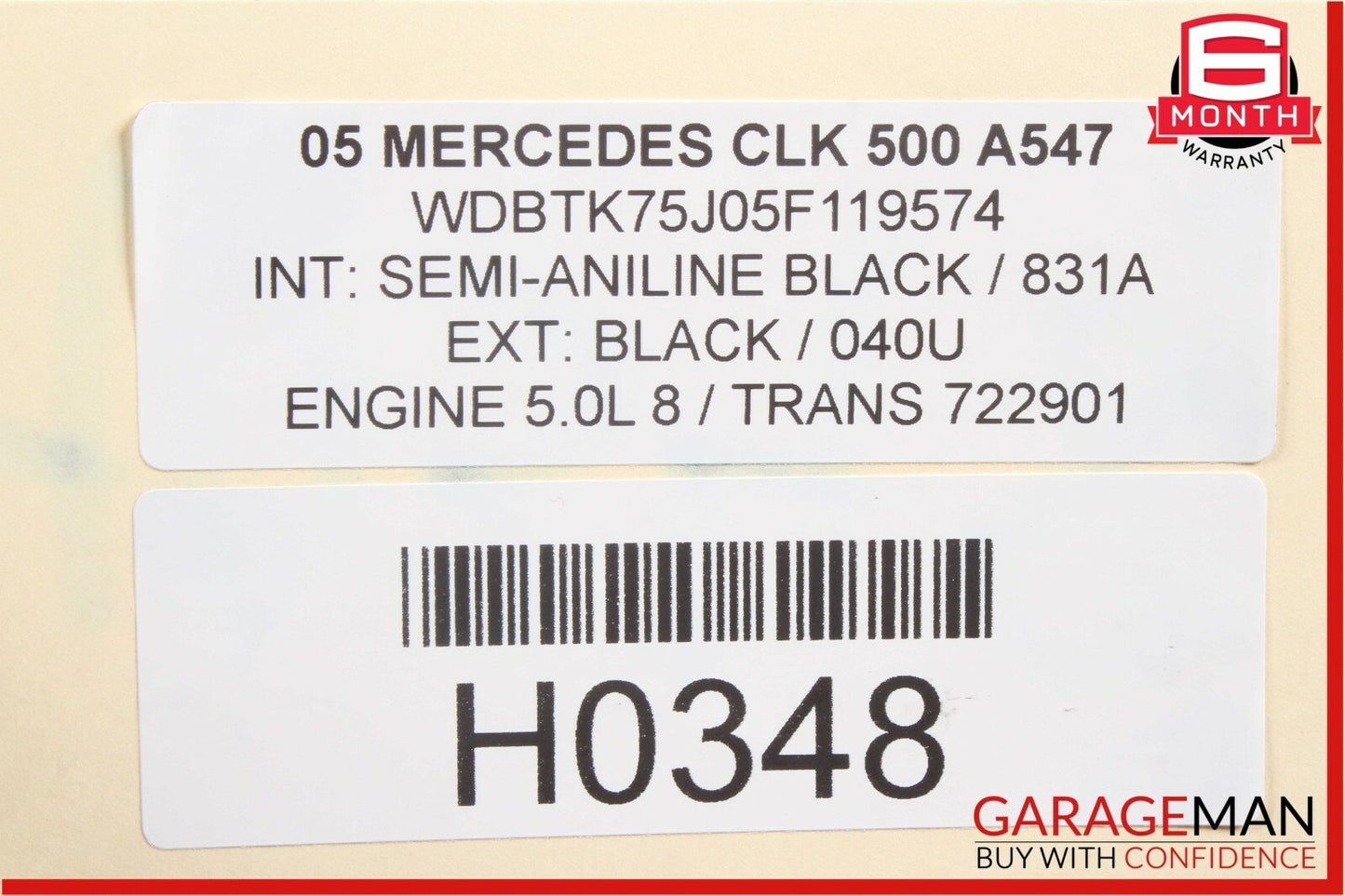 03-09 Mercedes W209 CLK500 Rear Bumper Reinforcement Impact Crash Bar Rebar