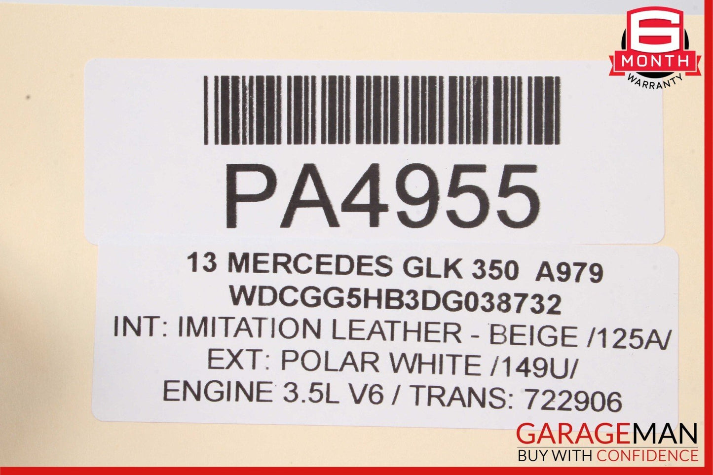 10-15 Mercedes X204 GLK320 GLK230 Rear Left Driver Interior Door Panel Beige OEM