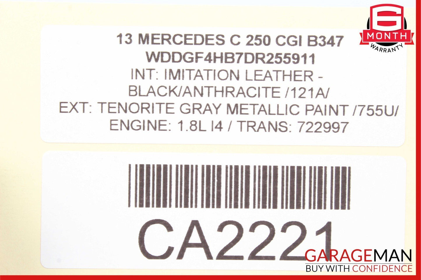 12-14 Mercedes W204 C250 C300 C350 C63 AMG Front Left Exterior Door Handle Black