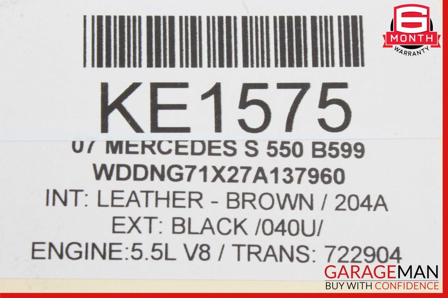 07-13 Mercedes W221 S550 S600 Rear Left Side Air Airmatic Shock Absorber Strut