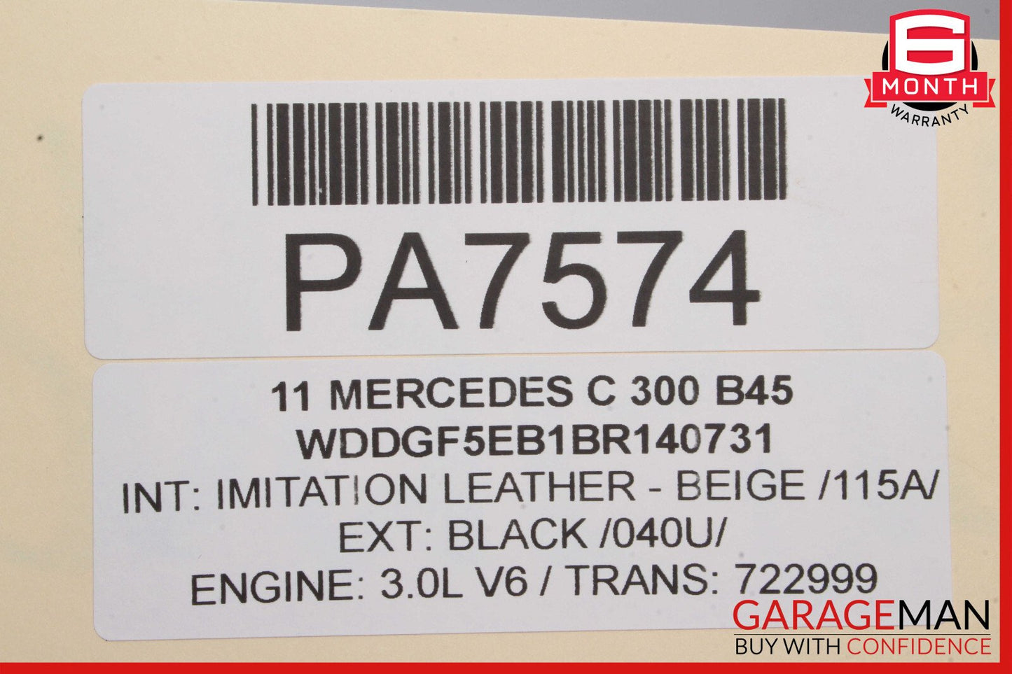 08-11 Mercedes W204 C300 C350 Front Right Side Seat Cushion Top Upper OEM