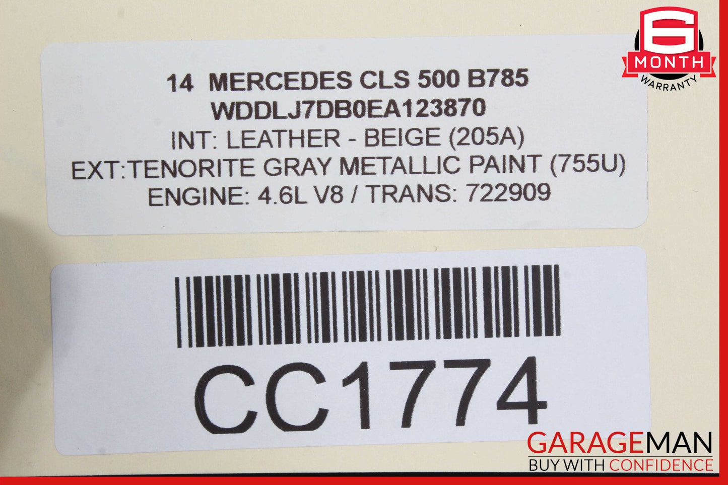 12-18 Mercedes W218 CLS550 Rear Left Driver Side Exterior Door Shell OEM