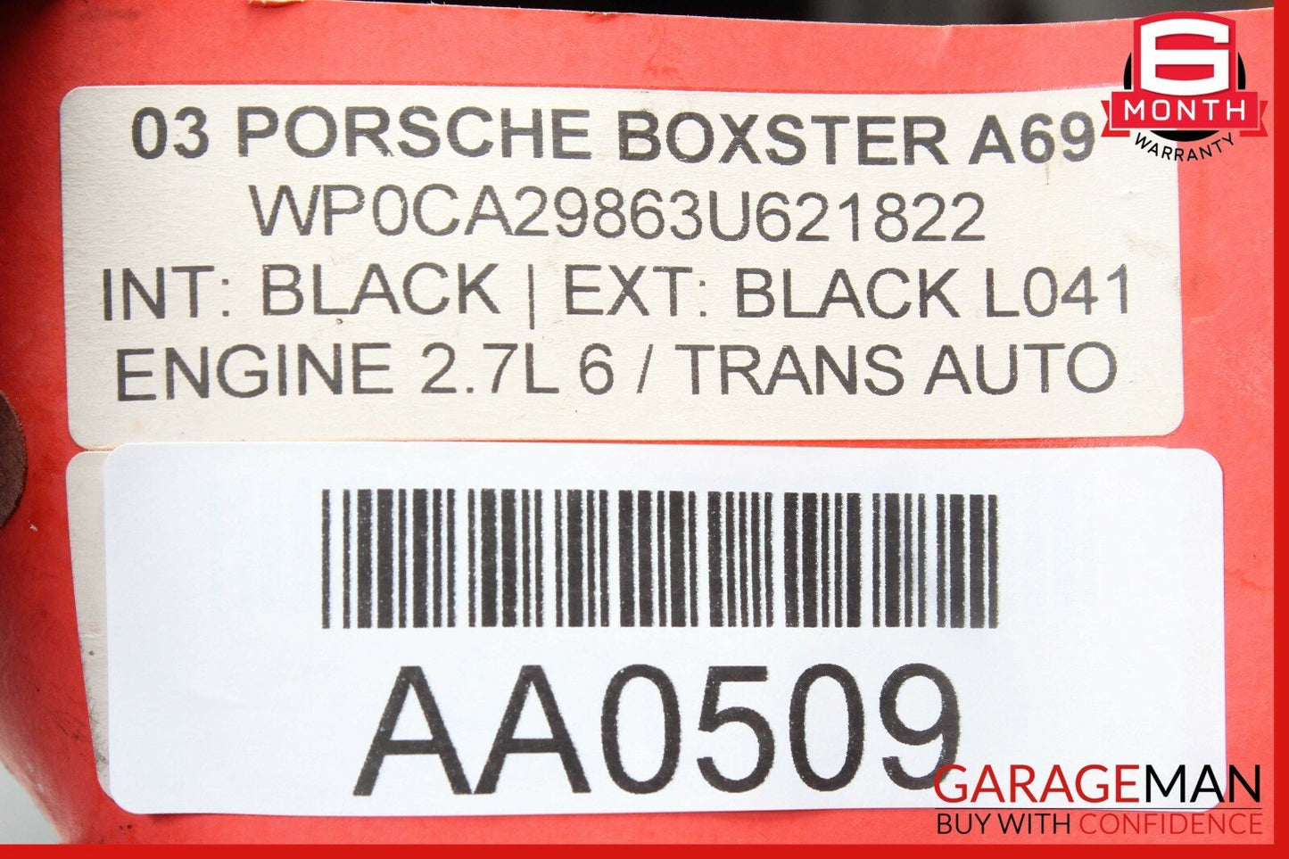 97-04 Porsche Boxster 986 Engine Motor Cooling Fan Intake Black 98662403600 OEM