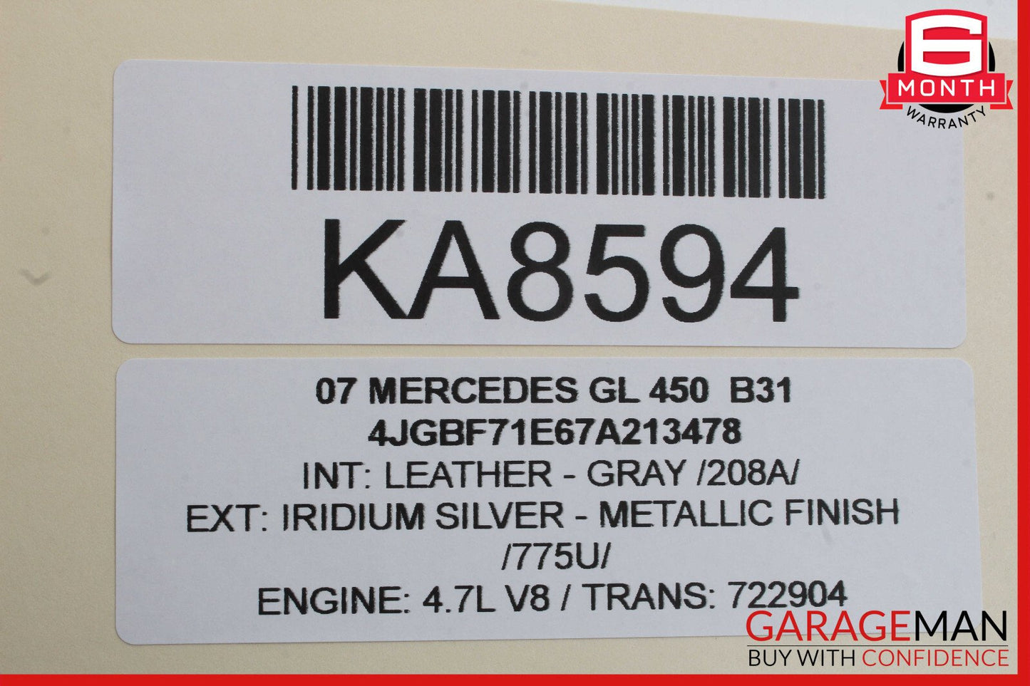 06-13 Mercedes X164 GL450 R350 Rear Overhead Dome Light Lamp OEM