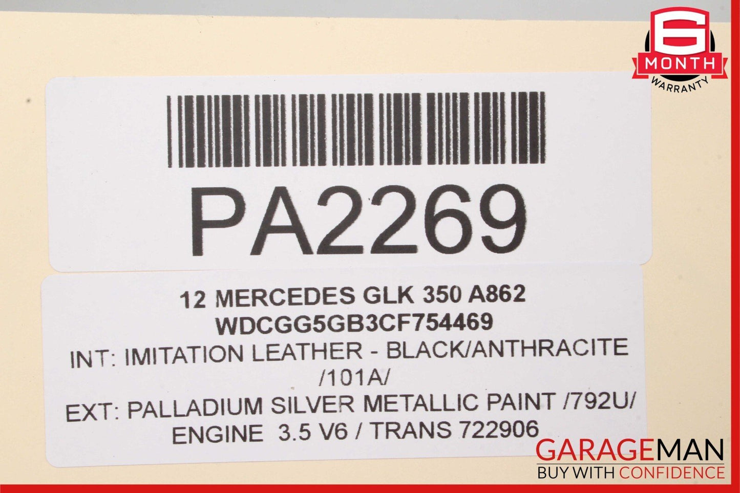 10-12 Mercedes X204 GLK350 3.5L M272 Engine Motor Block Assembly 134k