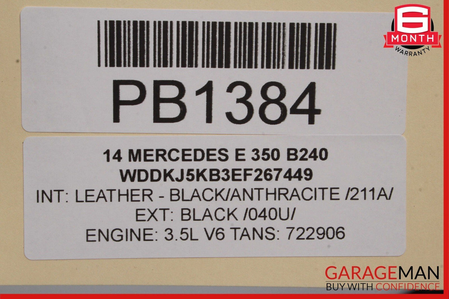 10-17 Mercedes W207 E350 E550 C250 C350 Coupe Center Middle Panoramic Roof Glass