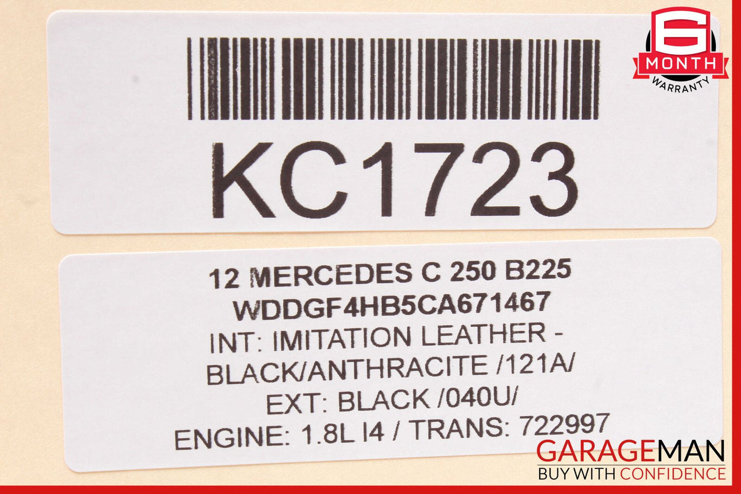 12-14 Mercedes W204 C250 C300 Rear Left Driver Exterior Door Handle Black OEM
