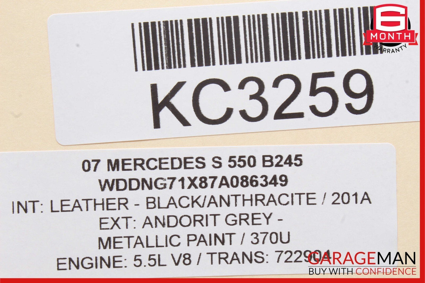 07-13 Mercedes W221 S550 S600 S63 AMG Rear Left Door Window Regulator Motor Unit