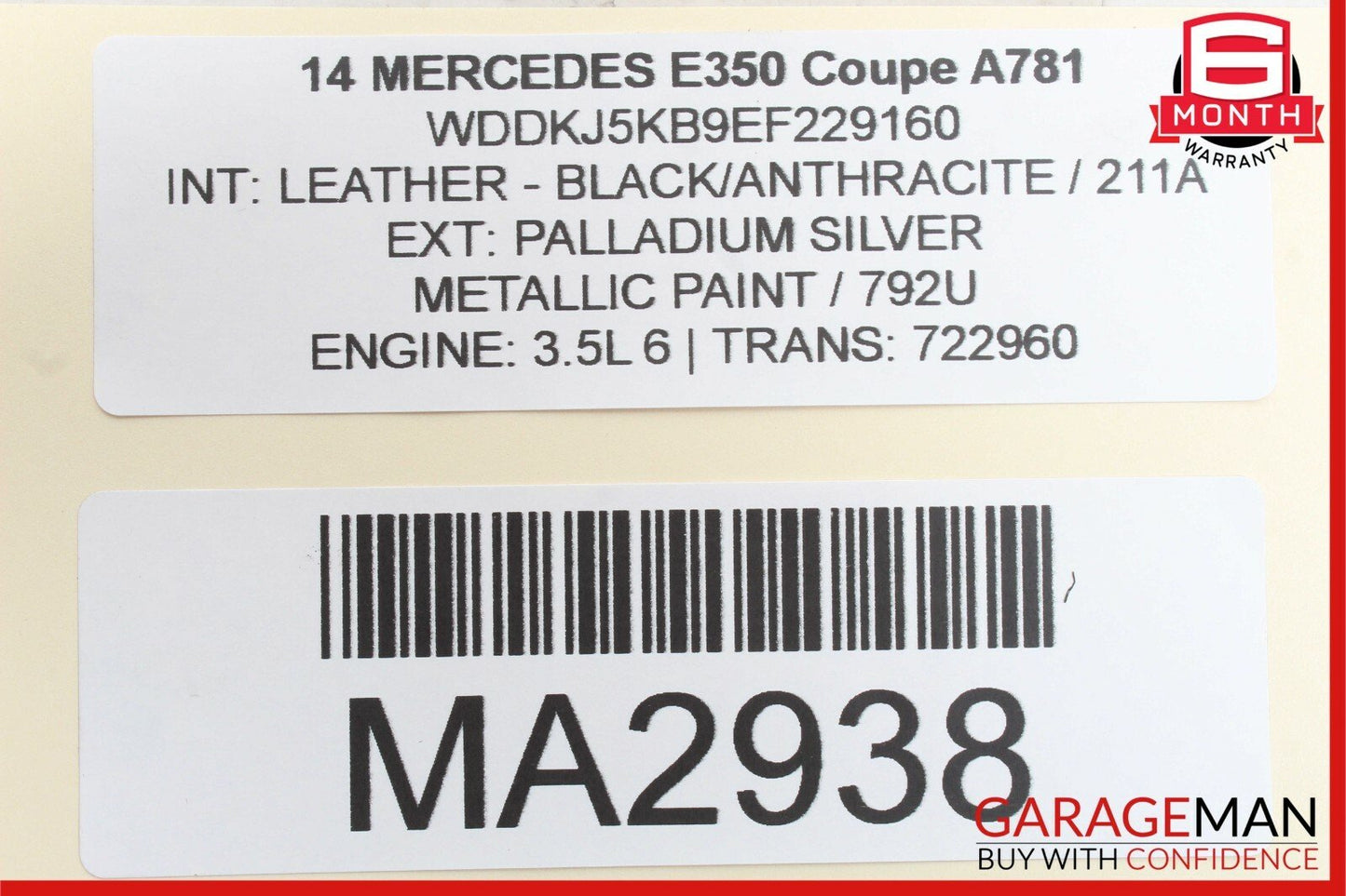 10-17 Mercedes W207 E350 Rear Right / Left Side Lower Control Thrust Arm OEM