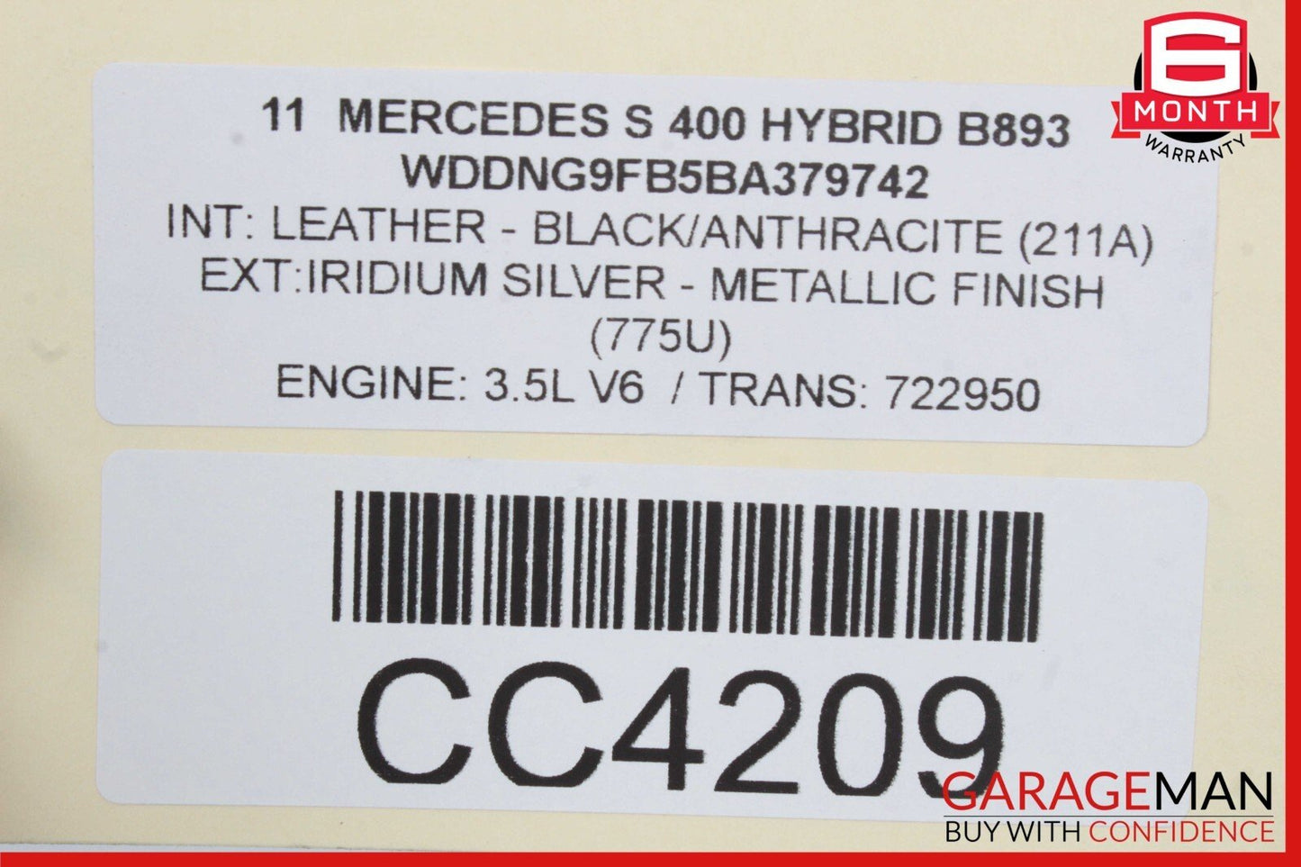 10-13 Mercedes W221 S400 Hybrid 7 Speed Auto Automatic Transmission 722.950 58k