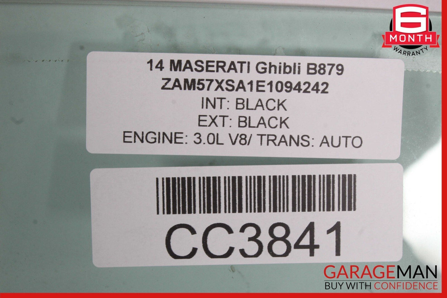 14-22 Maserati Ghibli M157 S Rear Right Passenger Side Door Window Glass OEM