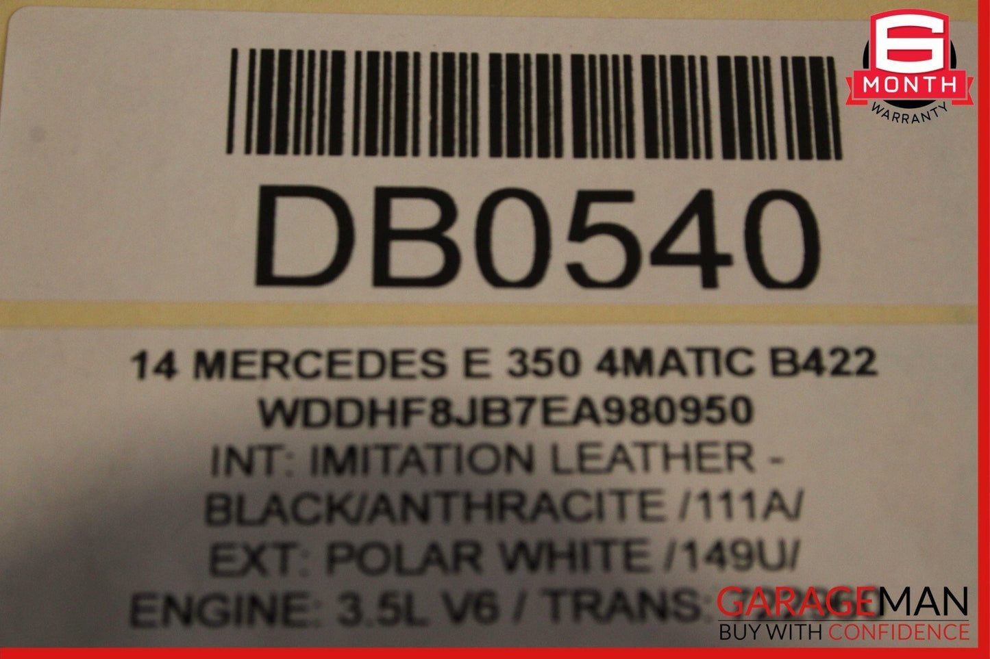 14-16 Mercedes W212 E350 E550 Rear Left Interior Door Panel Trim Cover Black OEM