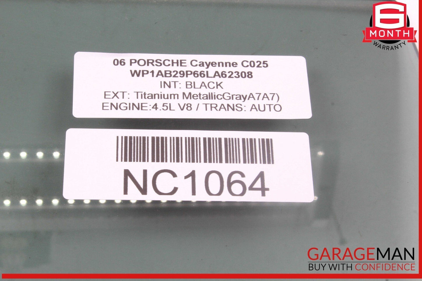03-10 Porsche Cayenne 955 957 Rear Left Driver Side Door Window Glass OEM
