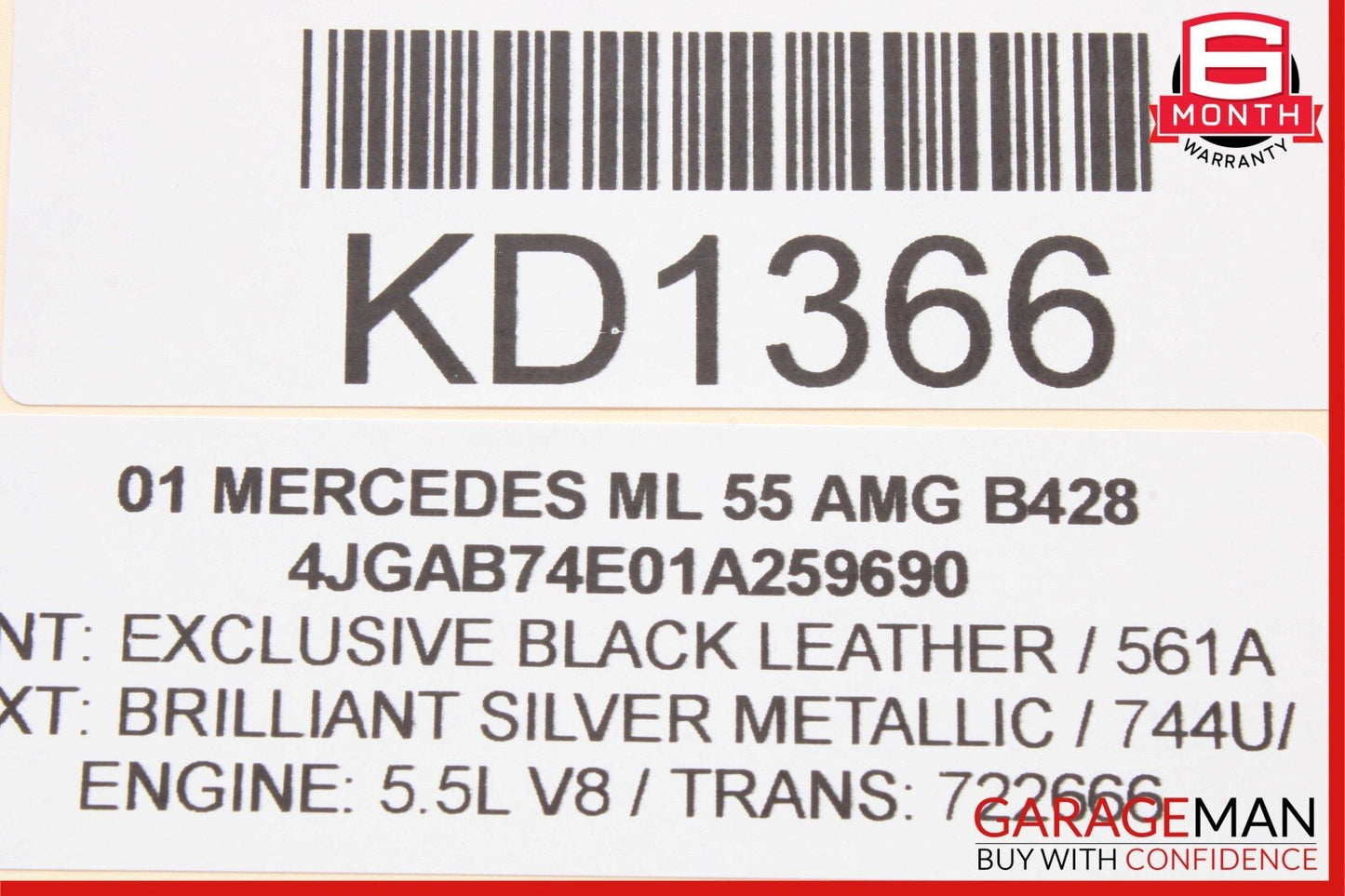98-05 Mercedes W163 ML320 ML350 ML55 AMG Third Brake Light Lamp 1638200156 OEM