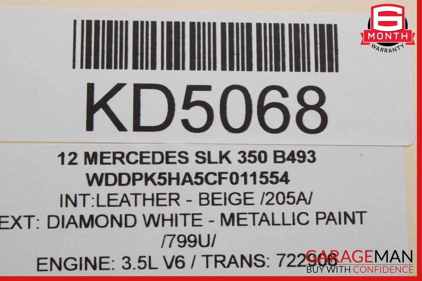 12-20 Mercedes R172 SLK250 SLK350 Convertible Top Right C Pillar Brace Support