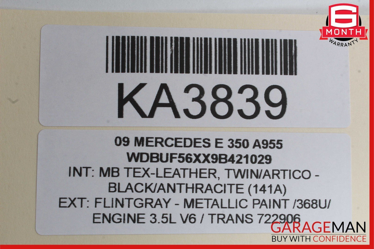 06-11 Mercedes W211 E350 CLS350 CLS550 Rear Overhead Dome Light Reading Map Grey