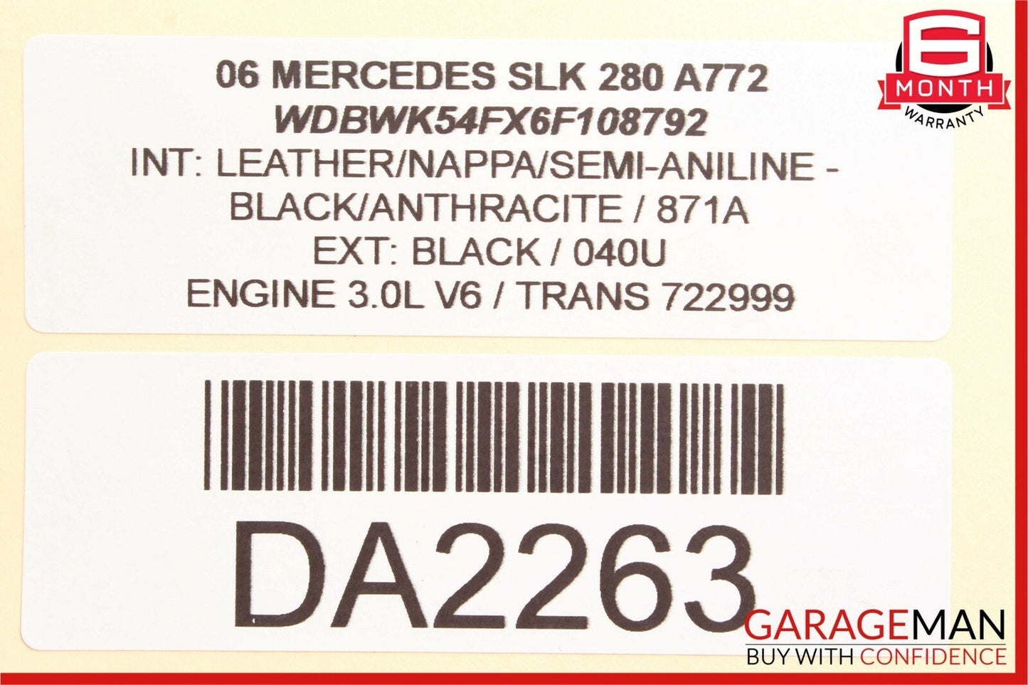 05-11 Mercedes R171 SLK280 SLK350 Front Left Side Door Window Regulator Motor