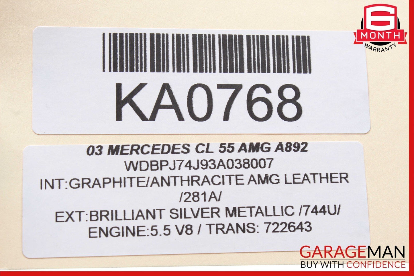 98-06 Mercedes W215 CL55 C320 S500 SL500 S430 Ignition Coil Pack 0001587803 OEM