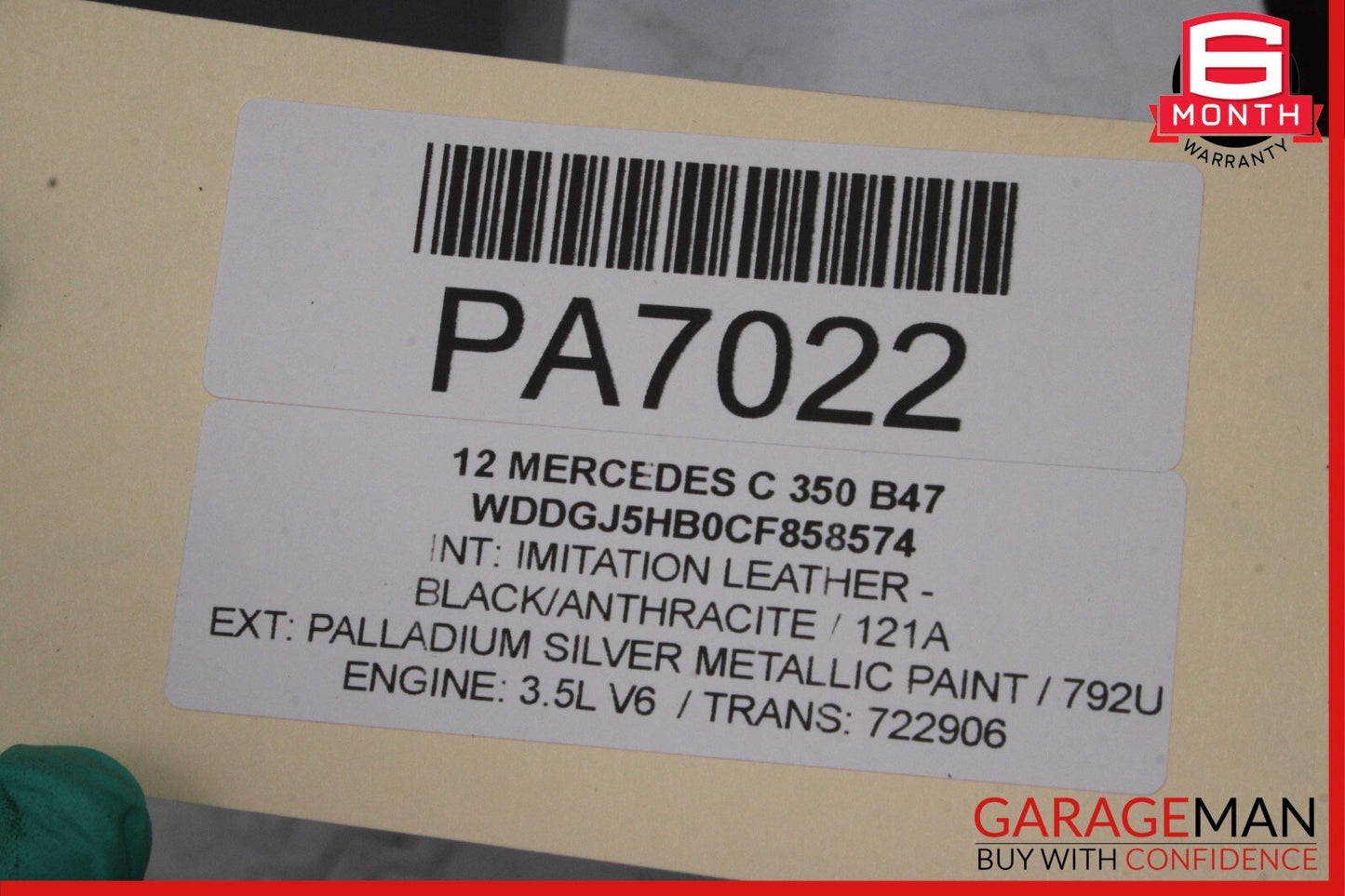 12-14 Mercedes W204 C350 Coupe Front Left Exterior Door Shell Palladium Silver