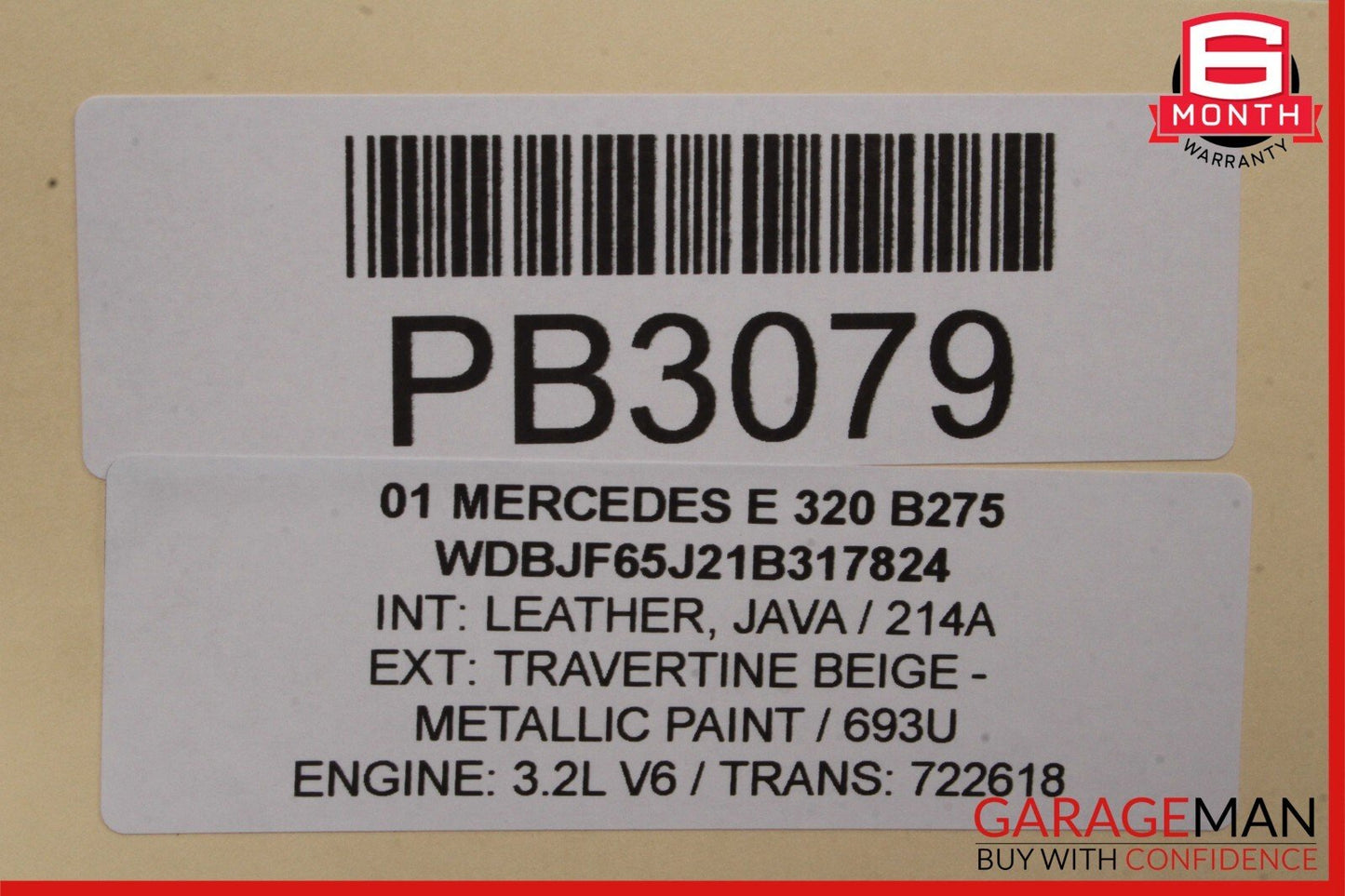 98-02 Mercedes W210 E320 Wagon Rear 3rd Third Row Top Upper Seat Cushion Java
