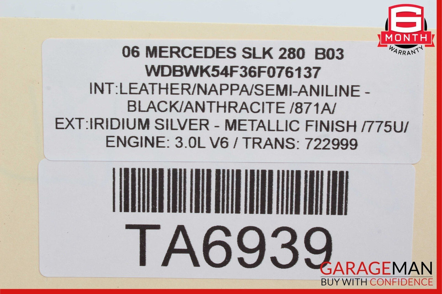 05-11 Mercedes R171 SLK280 Front Right Passenger Side Lower Control Arm OEM