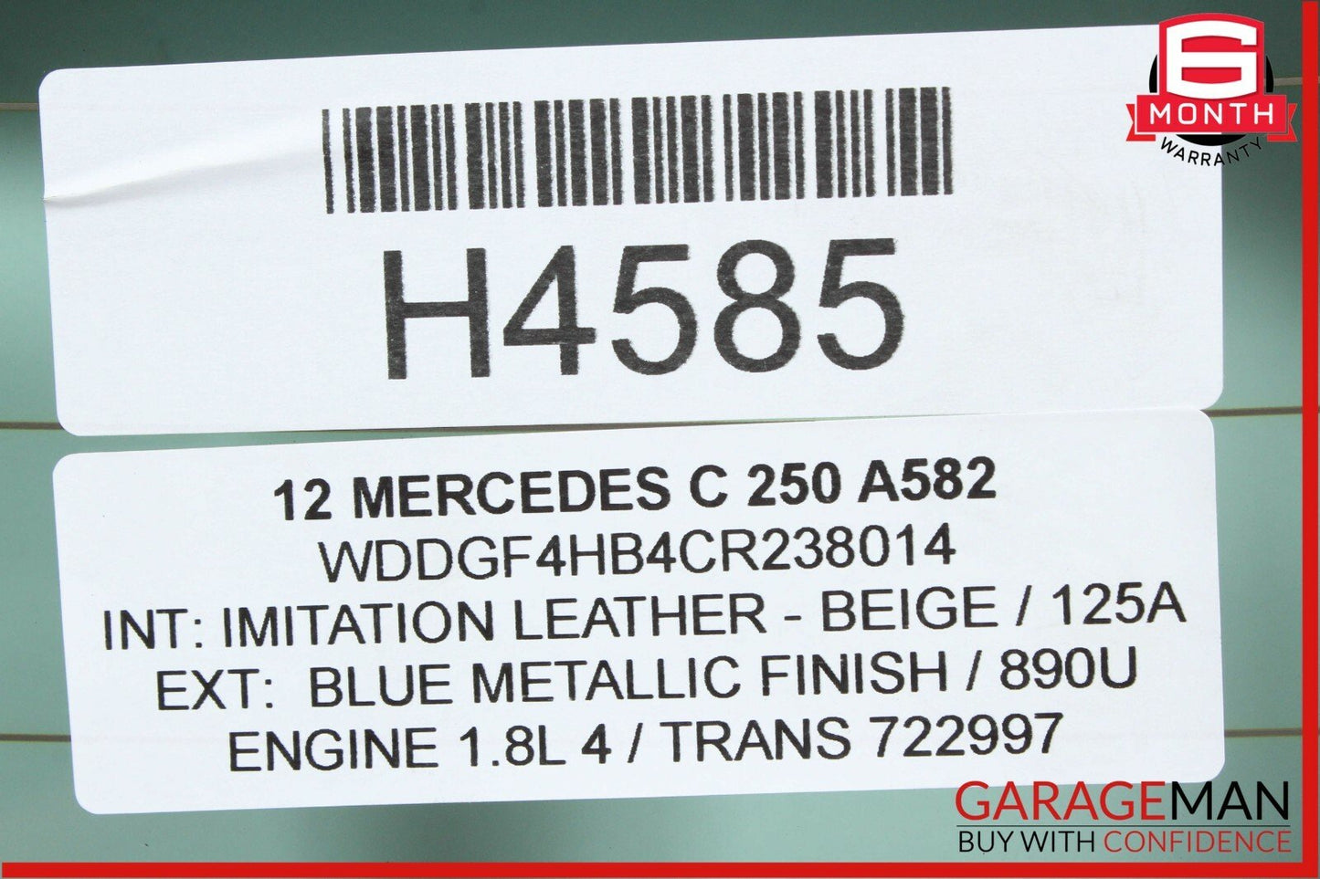 08-14 Mercedes W204 C300 Sedan Rear Windshield Wind Shield Window Glass OEM