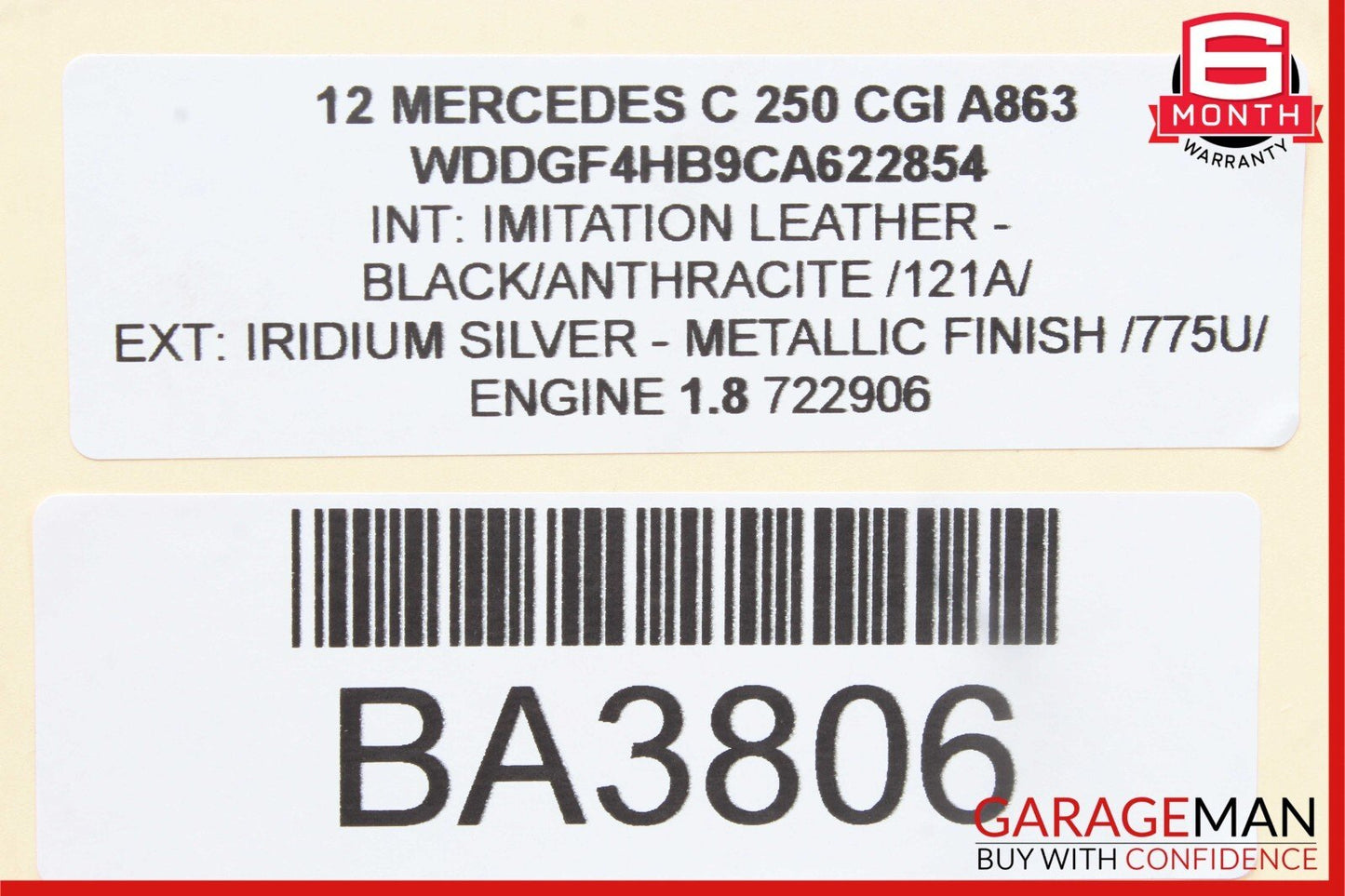 12-14 Mercedes W204 C250 C350 Right Side Keyless Go Exterior Door Handle Silver