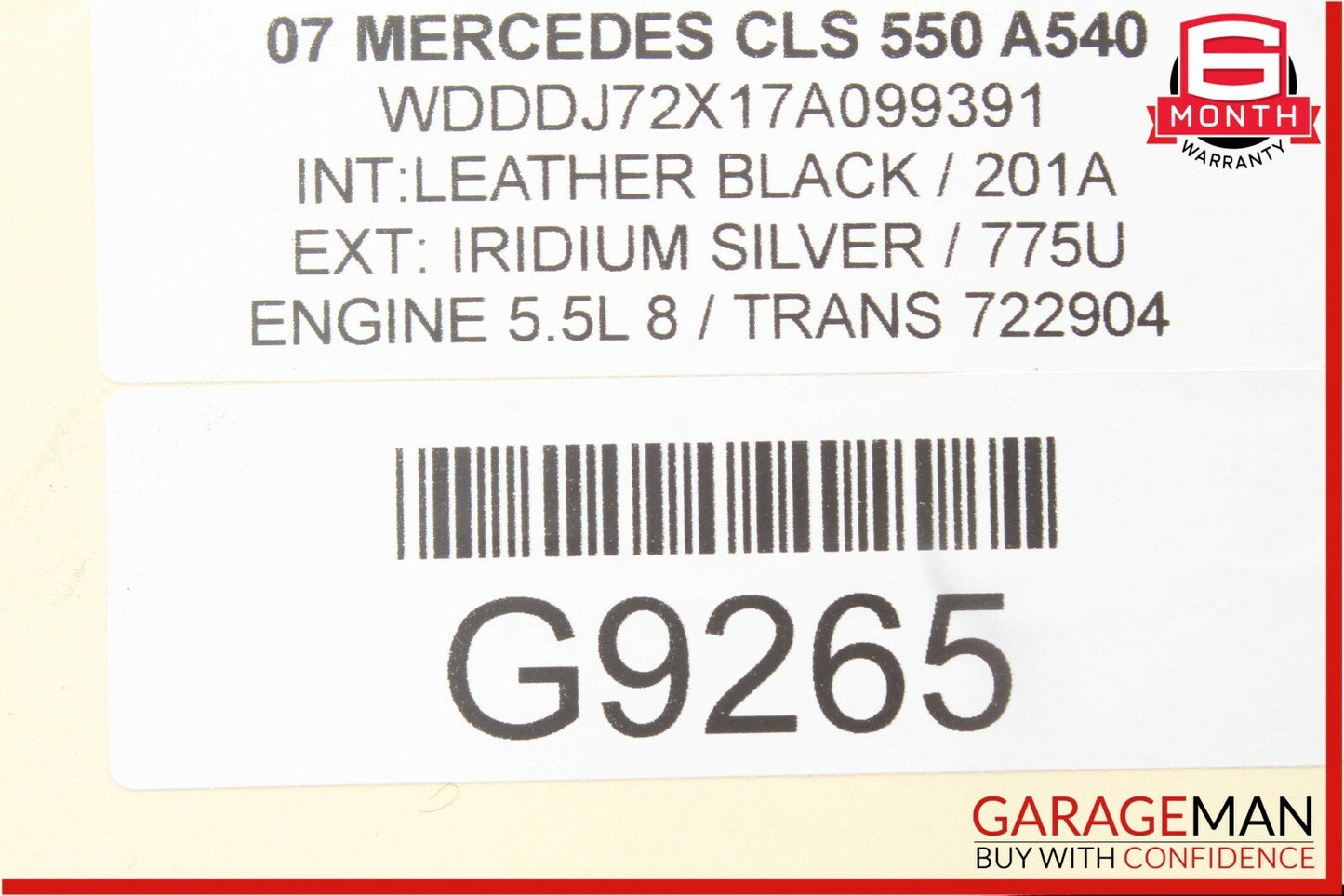 06-11 Mercedes W219 CLS500 Rear Left Side Keylessgo Door Lock Latch Actuator