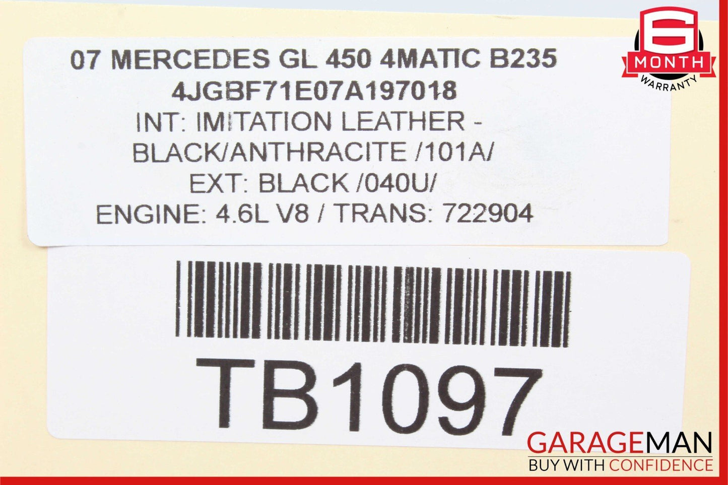 06-12 Mercedes X164 GL450 ML550 R350 Upper Radiator Core Tie Bar Support OEM