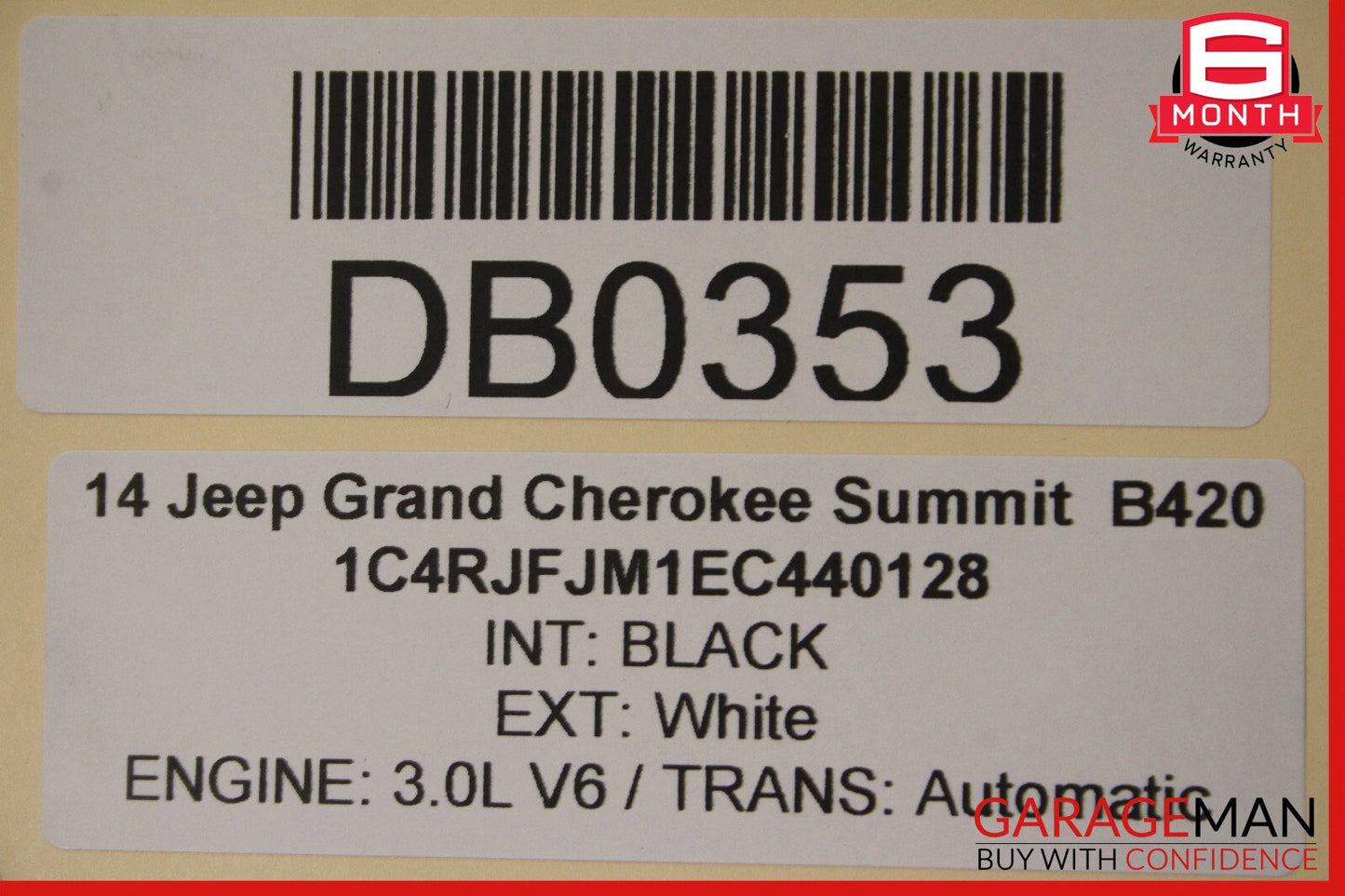 14-17 Jeep Grand Cherokee Rear Trunk Hatch Tailgate Lift Gate Glass White OEM