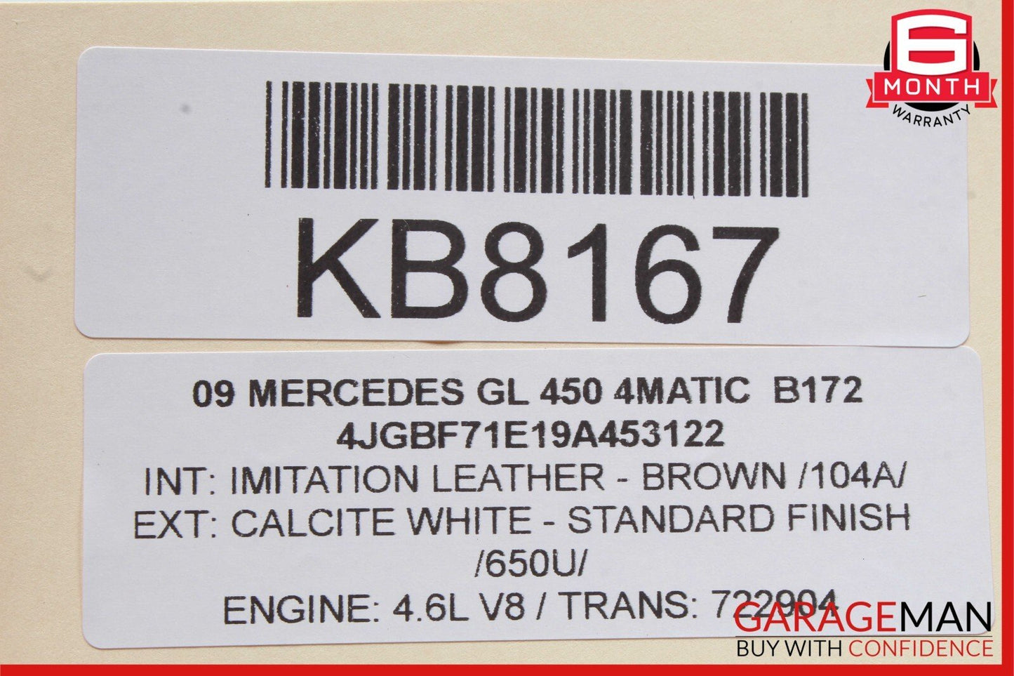 06-13 Mercedes GL450 ML500 Front Overhead Dome Light Reading Map Lamp Brown