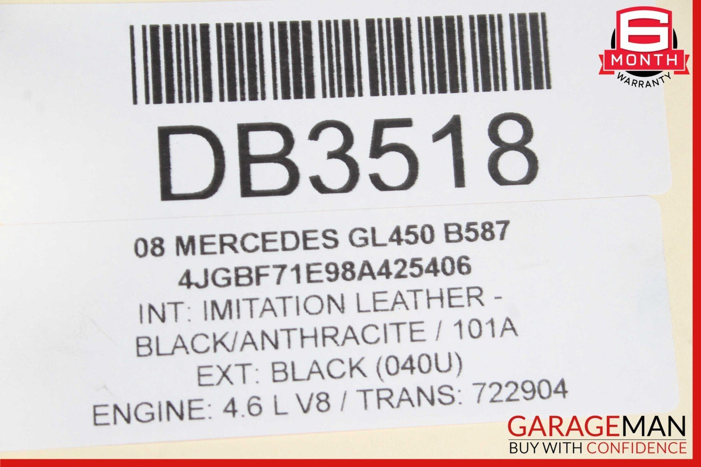 07-12 Mercedes X164 GL450 GL550 Front Hood Bonnet Panel Grille Assembly Black