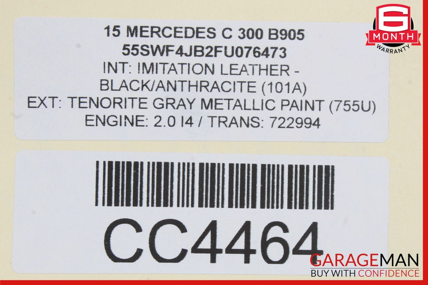 15-16 Mercedes W205 C300 C350e Front Right Side Interior Door Panel OEM