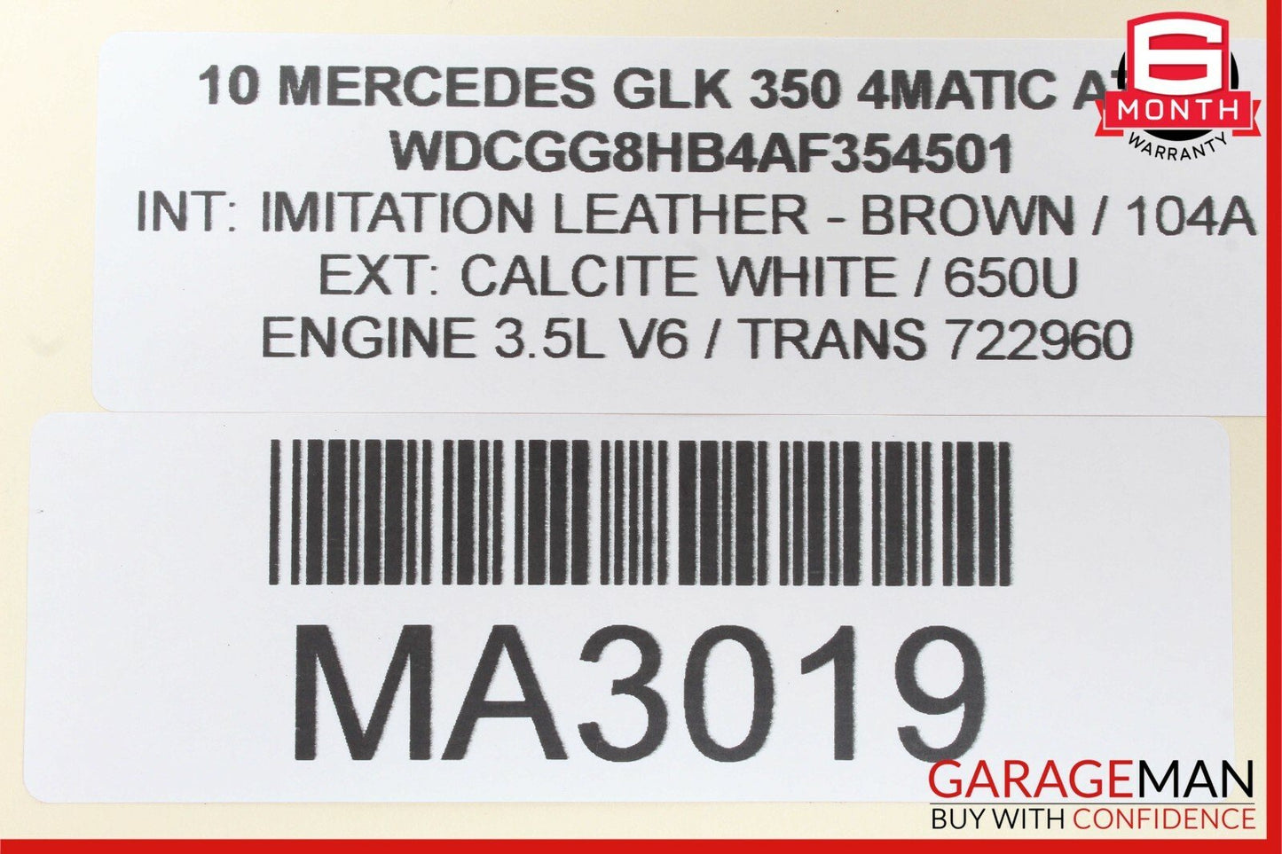 08-11 Mercedes W204 GLK350 Front Left Driver Side Exterior Door Handle White OEM
