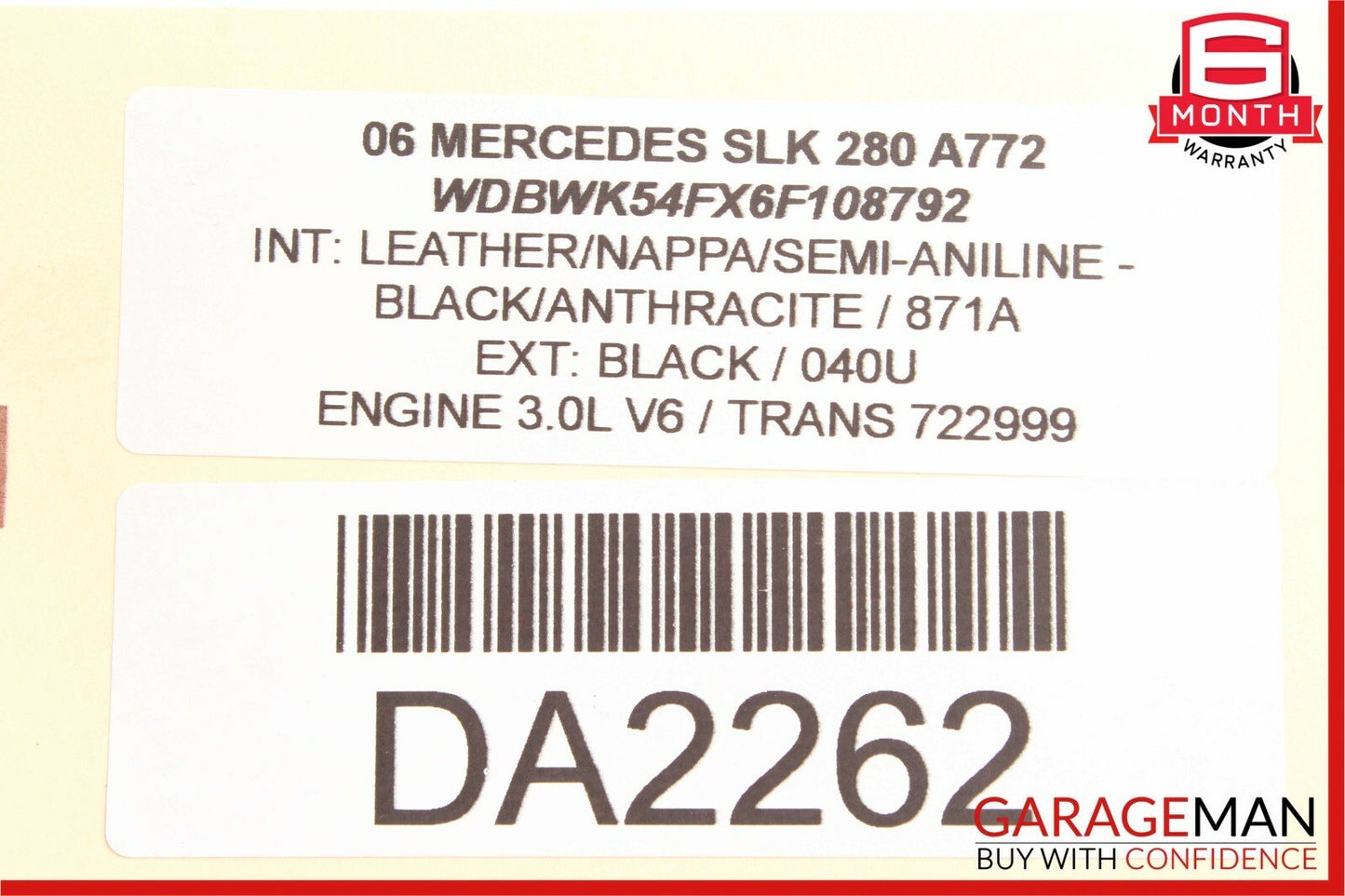 05-11 Mercedes R171 SLK280 SLK350 Front Right Side Door Window Regulator Motor