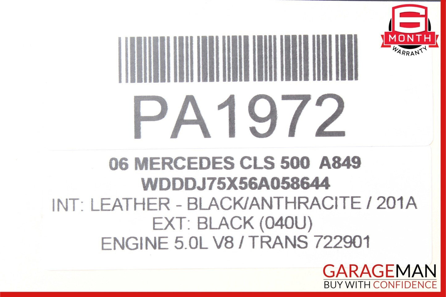 03-06 Mercedes W219 CLS500 E500 Engine Motor Radiator AC A/C Condenser Assembly