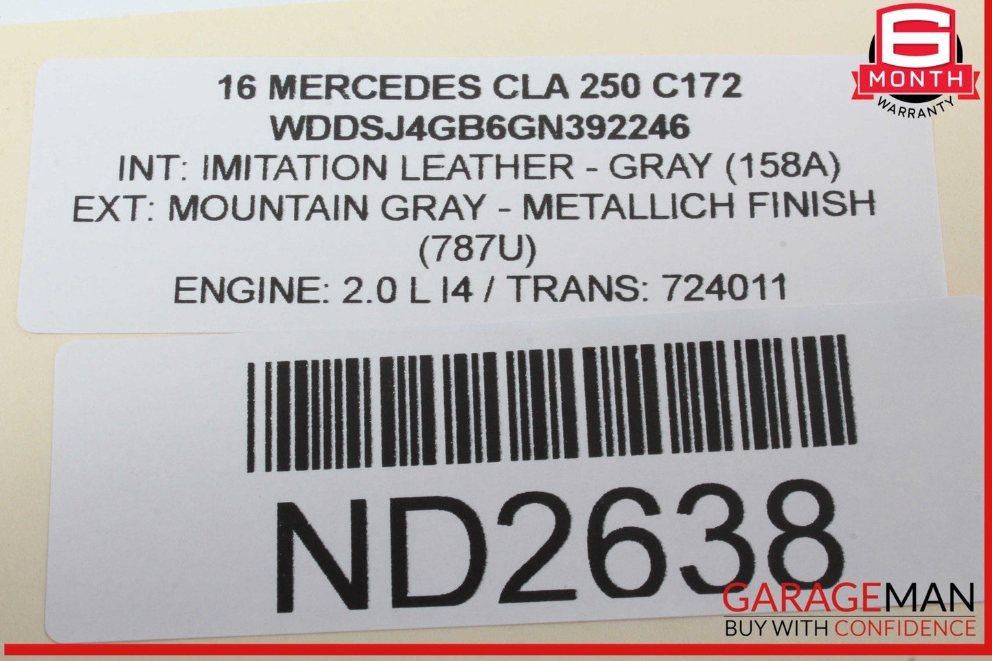 14-18 Mercedes W117 CLA250 CLA45 Rear Right Side Door Window Regulator Motor OEM