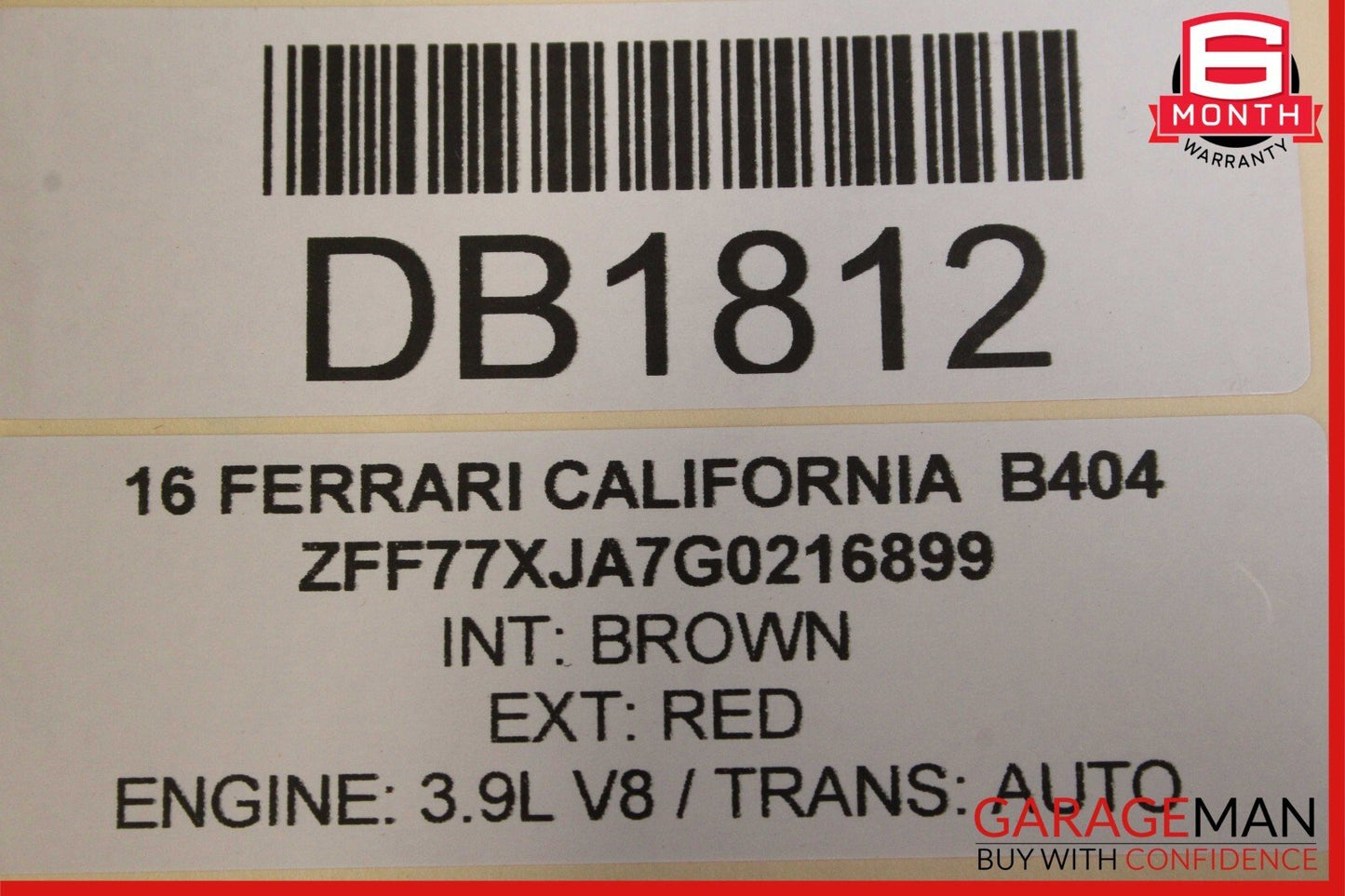 15-18 Ferrari California T Front Left Side Interior Door Trim Panel Cover Brown