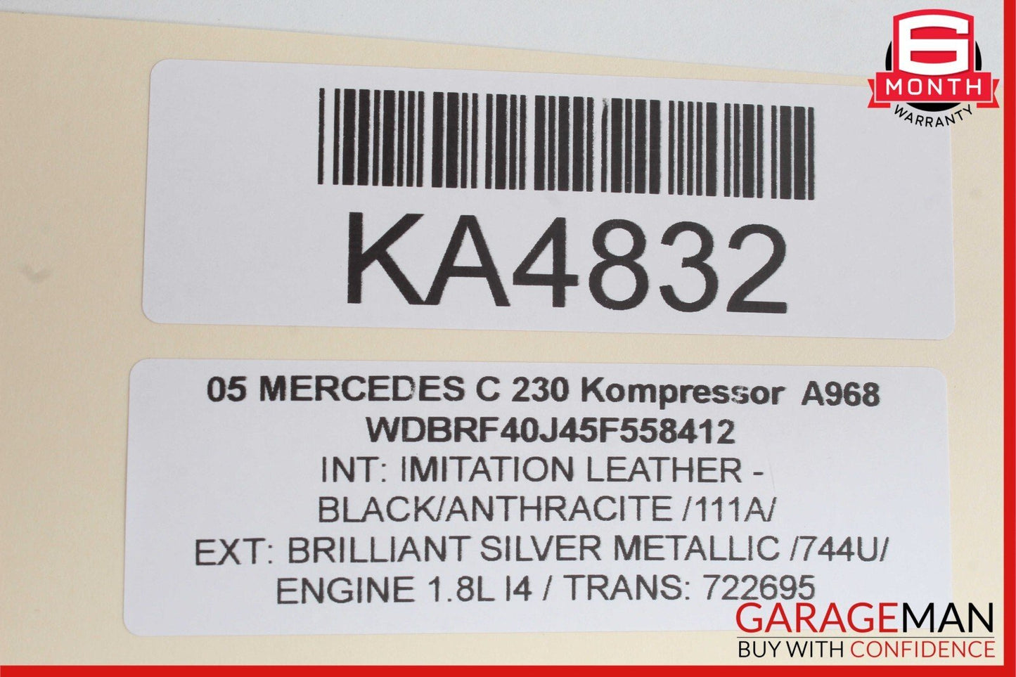 01-07 Mercedes W203 C230 Kompressor Rear Right Side Door Control Module OEM