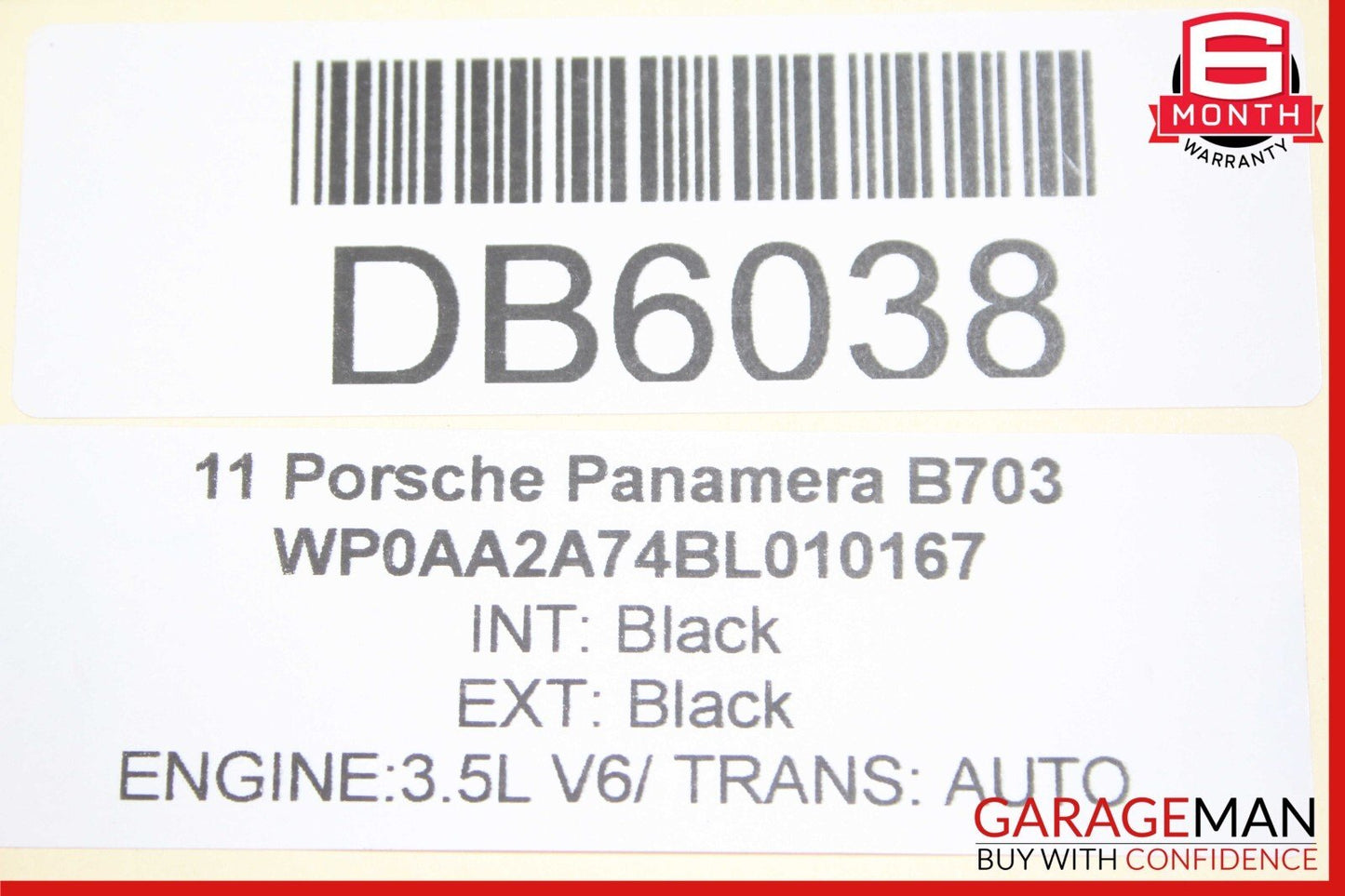 10-16 Porsche Panamera 970 Turbo GTS Front Right Exterior Door Shell Panel Black