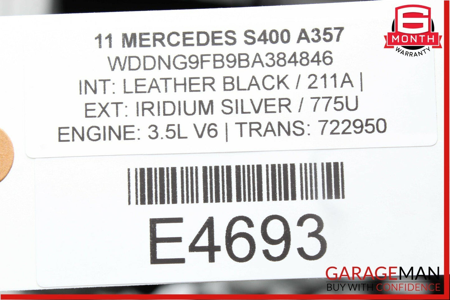 07-13 Mercedes W221 S400 Rear Right Side Exterior Door Handle Keyless Go Silver